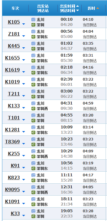 火车时刻表查询软件